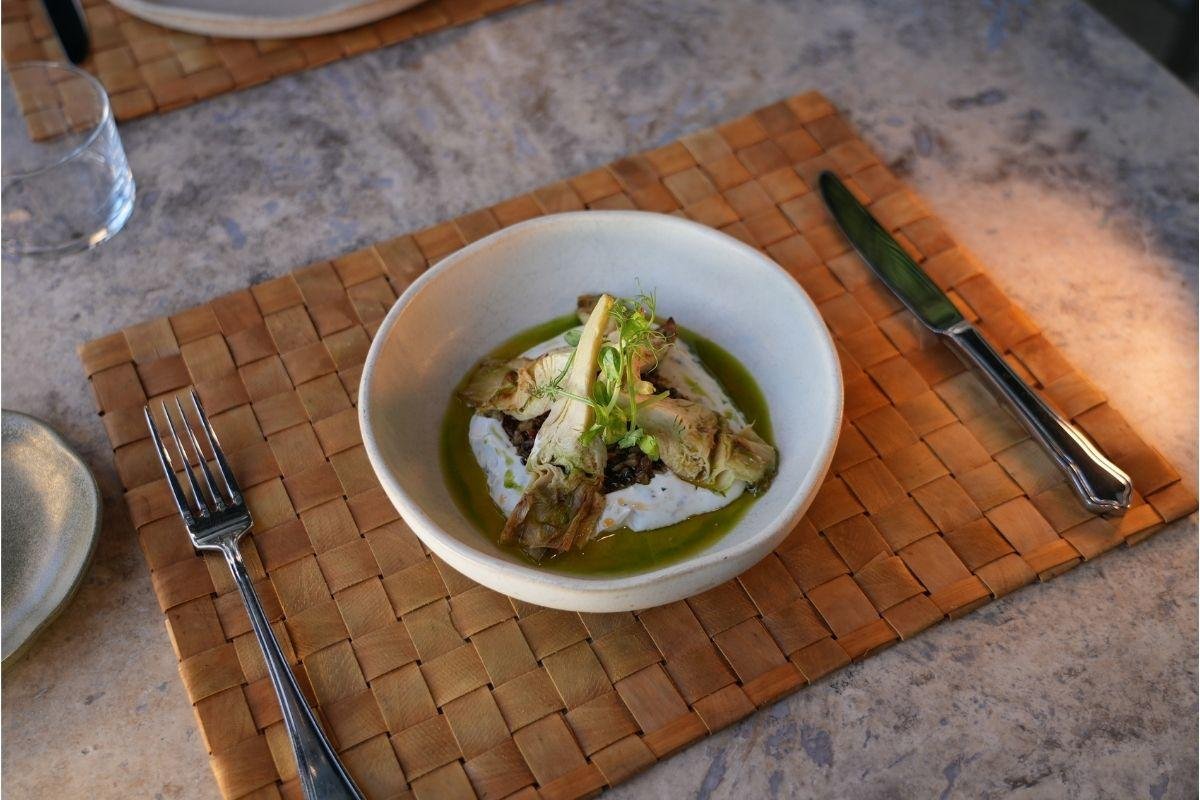 Grilled Baby Artichoke with Olive Tapenade